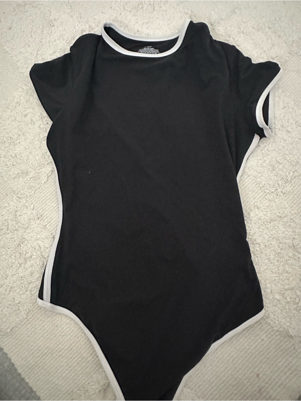 Black Bodysuit with White Trim